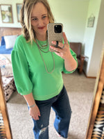 Green 3/4 Sleeve Top