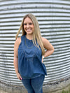 Denim Frayed Hem Tank
