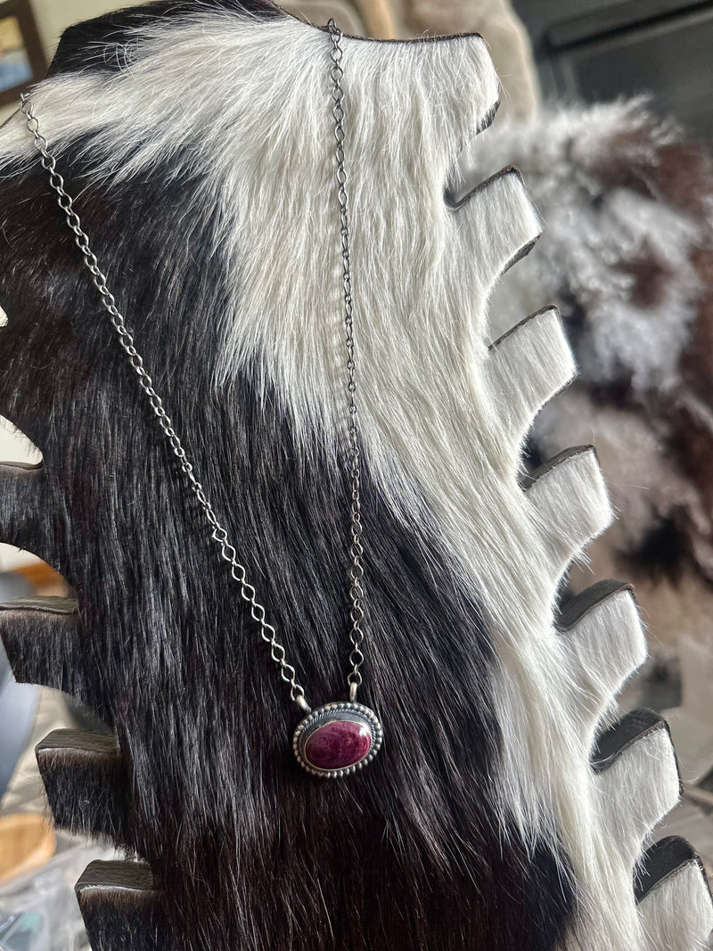 Purple Spiny Stone Necklace