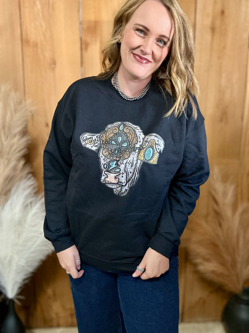 Fancy Cow Crewneck Sweatshirt