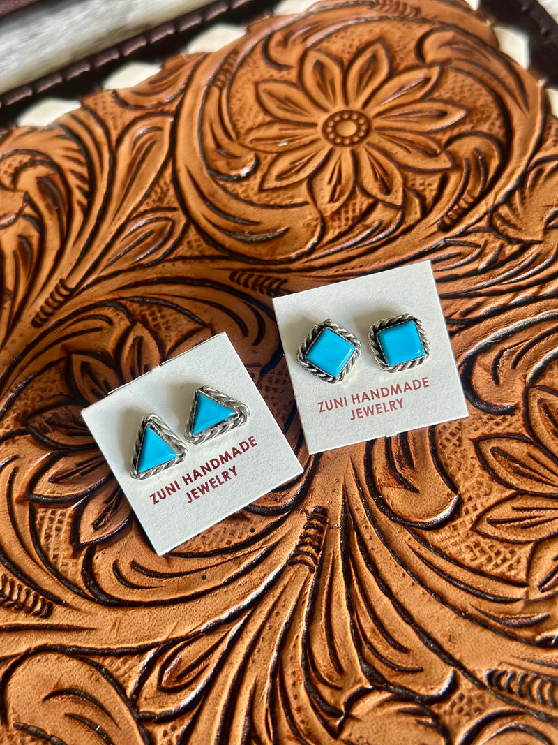 Dainty Turquoise Stud Earrings