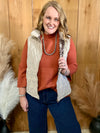 Taupe Quilted Vest