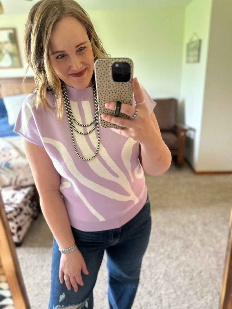Lavender Swirl Sweater Top