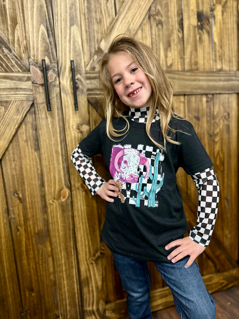 Girls Mesh Top - Checker