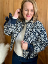 Navy Floral Quilted Jacket