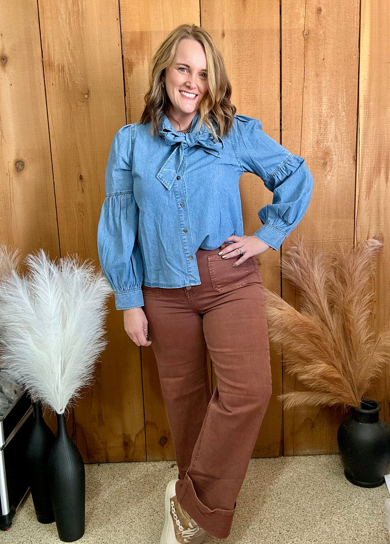 Risen Espresso Cuffed Jeans