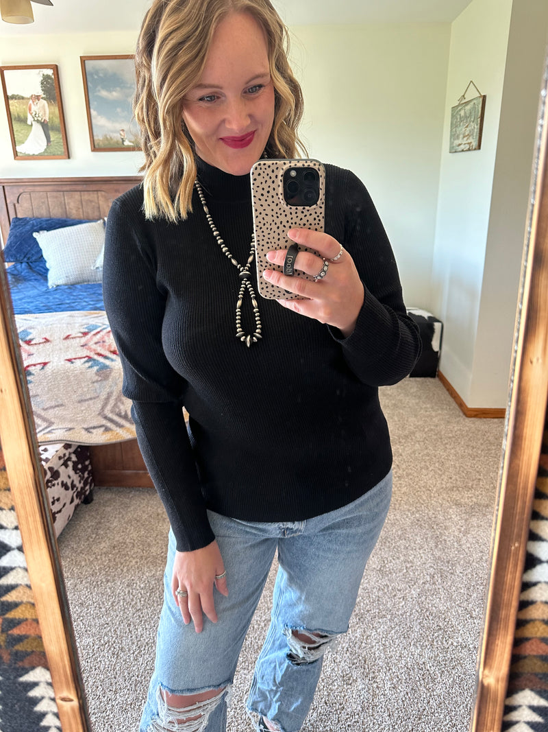 Black Lightweight Sweater Top