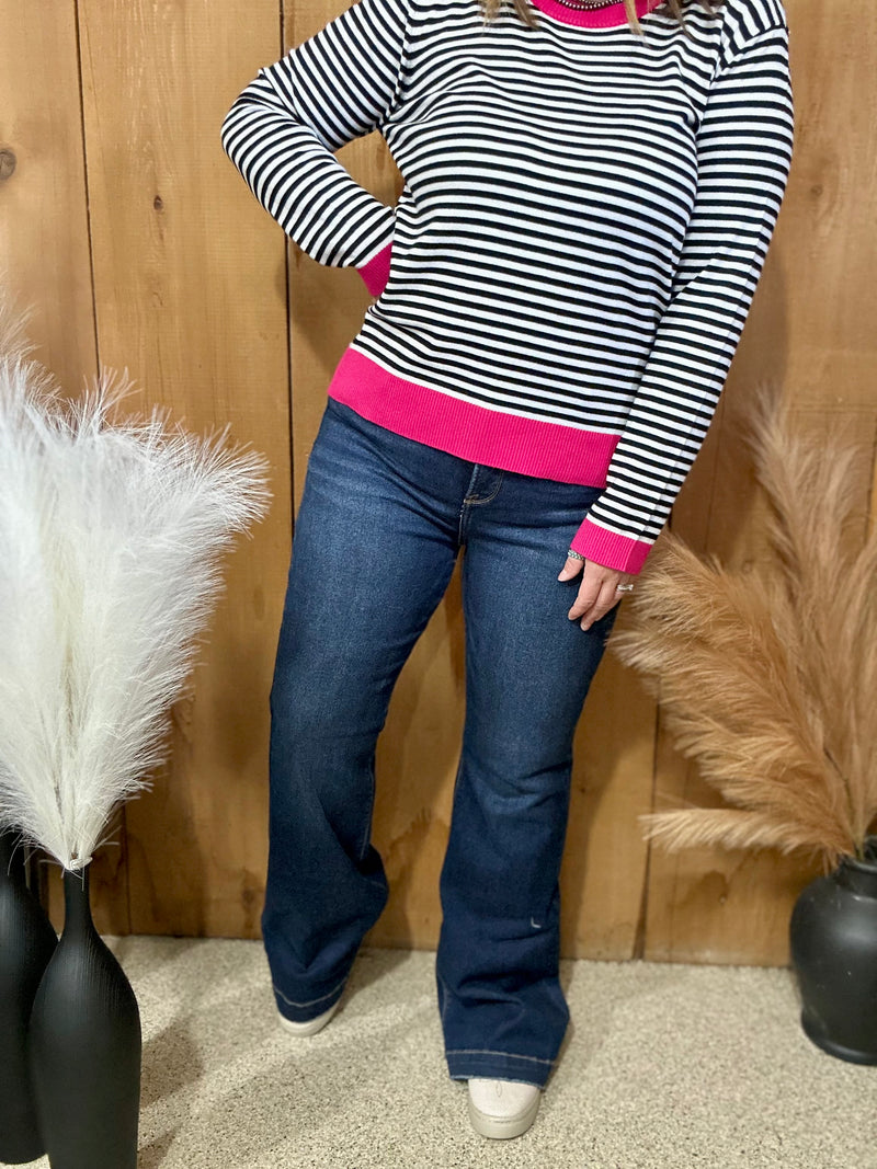 Risen Mid Rise Flare Jeans