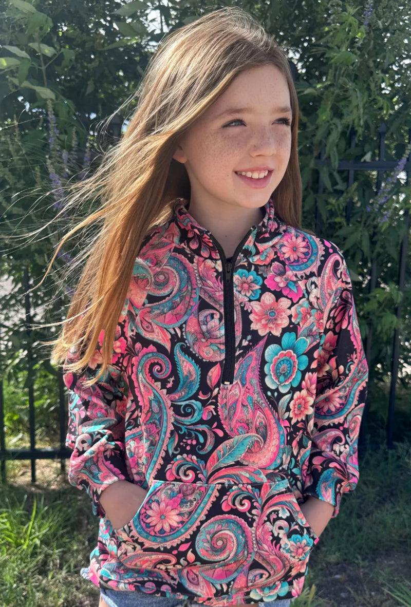 Kids Midnight Blooms Pullover