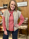 Greige Quilted Jersey Vest