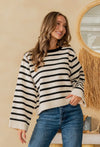 Ivory/Black Relaxed Sweater