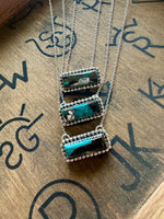 Whit Buffalo / Turquoise Mini Bar Necklace