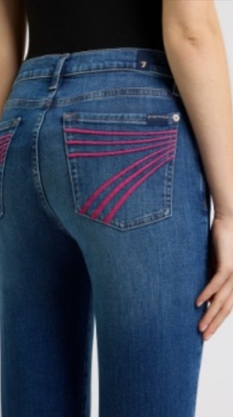 7FAM PINK STITCH DOJOS - 34” inseam