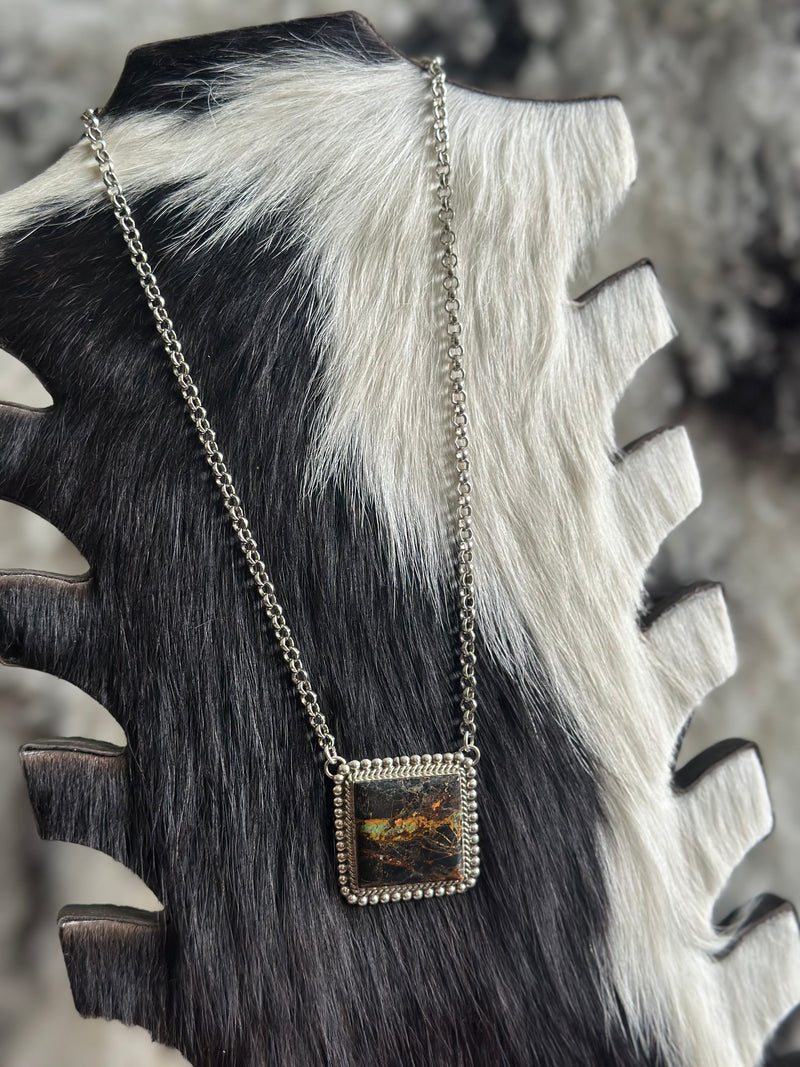 Blackjack Square Bar Necklace
