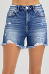 Risen High Rise Distressed Detail Shorts