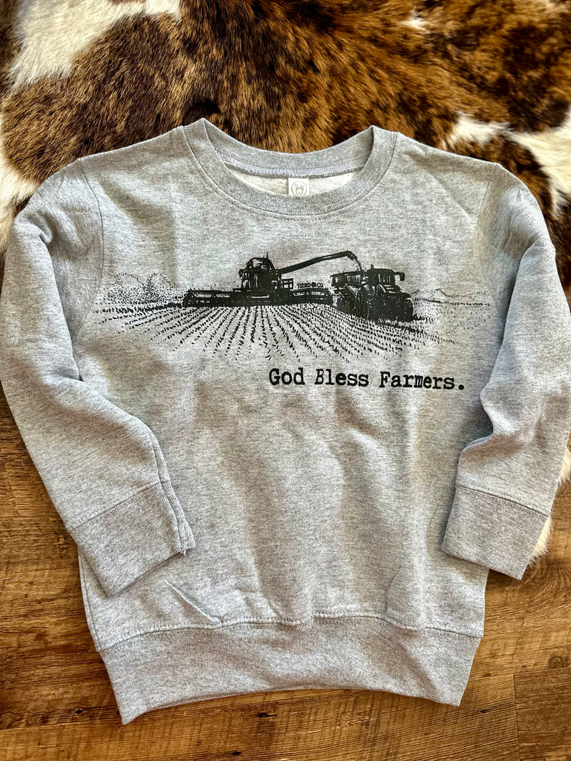 KIDS God Bless Farmers Crewneck