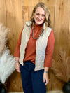 Taupe Quilted Vest