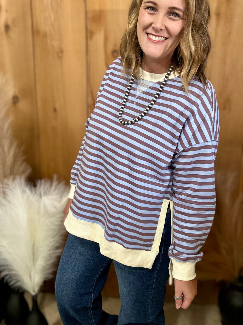 Blue/Purple Striped Top