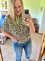 Leopard Print V Neck Top