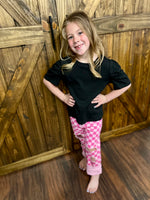 Girls Black Puff Sleeve Top