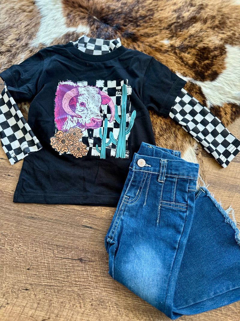 Girls Mesh Top - Checker