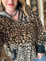 Leopard Hooded 1/4 Zip