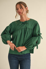 Hunter Green Bow Ties Top