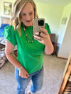 Circle Trim Top - Kelly Green