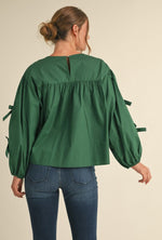 Hunter Green Bow Ties Top