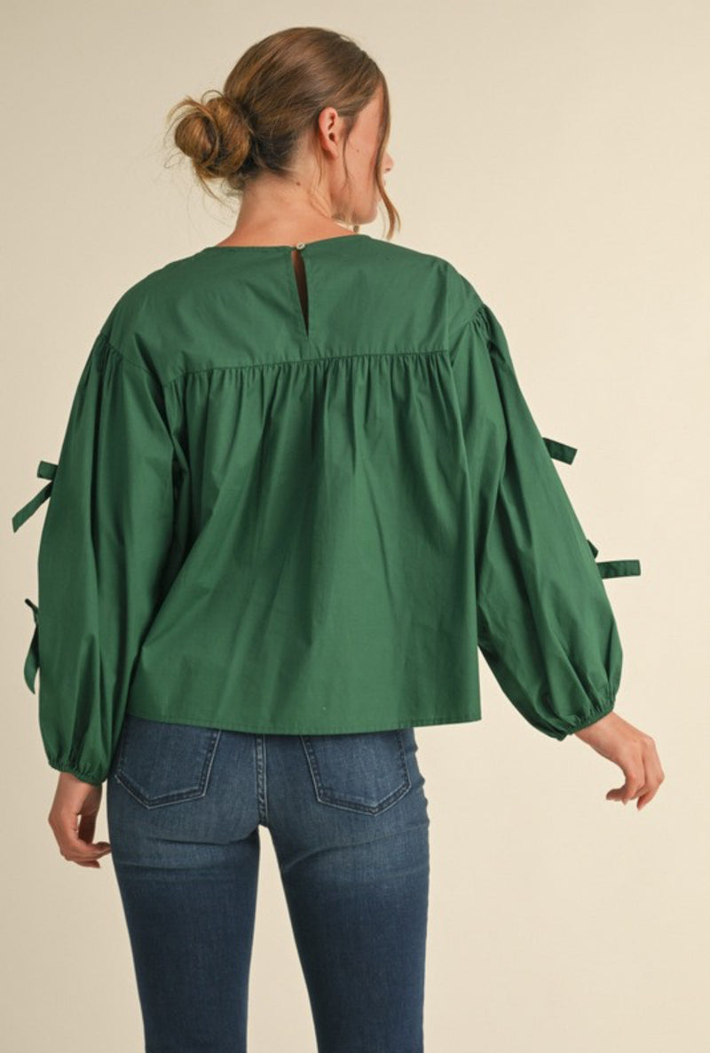 Hunter Green Bow Ties Top