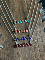 6 Stone Bar Necklaces