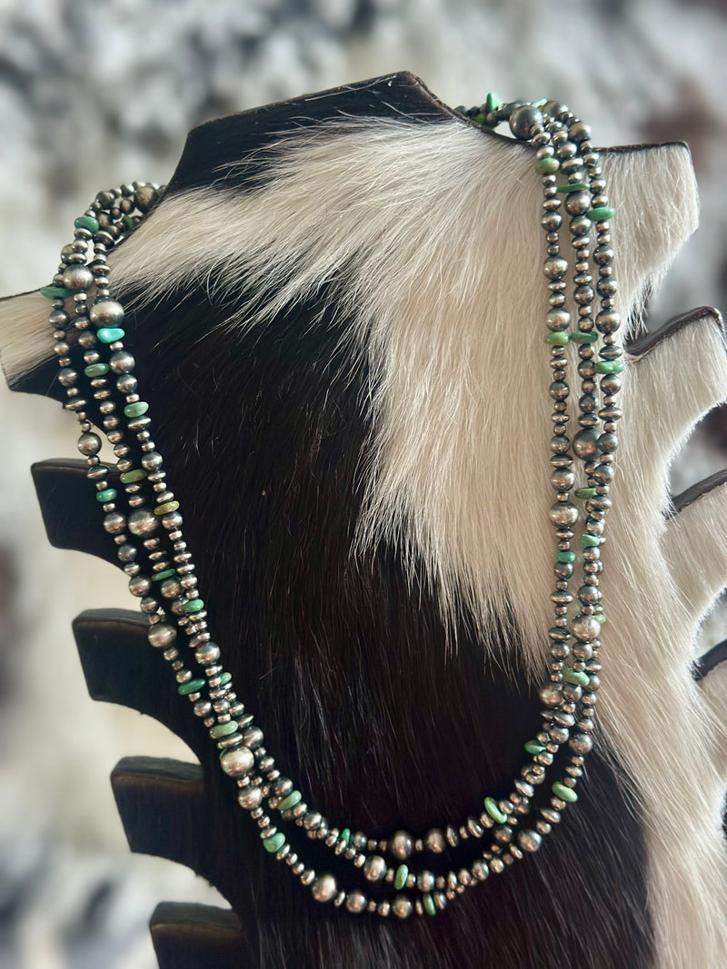 3 Strand Pearls & Turquoise