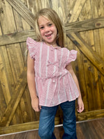 Girls Red Bow Top