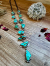 Royston turquoise necklace lariat and earrings set