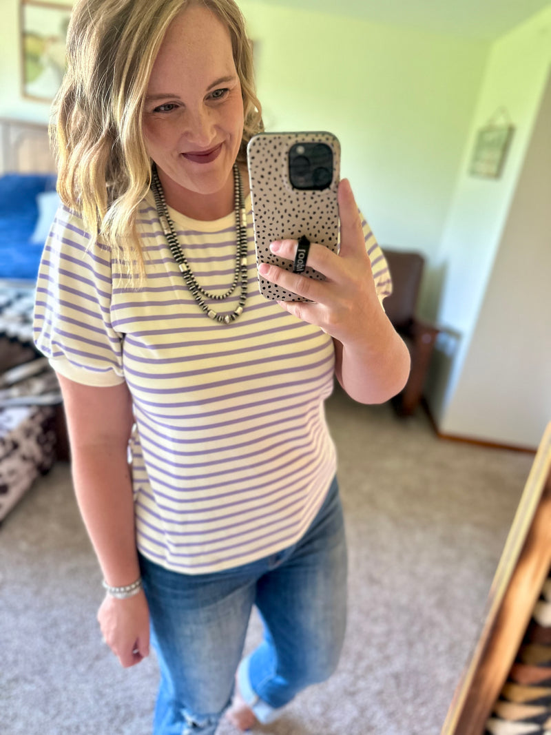 Lavender Striped Top