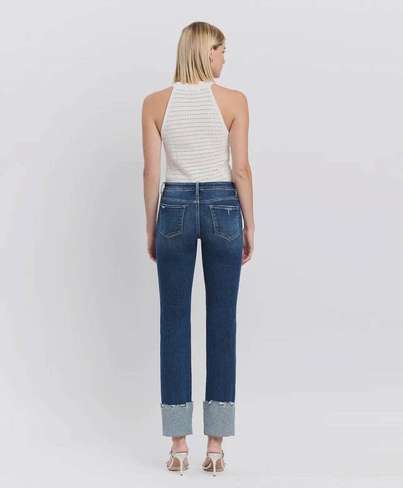 Vervet Mid Rise Cuffed Straight Jeans