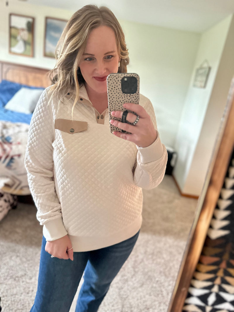 Quilted Pullover - Natural