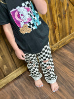 Girls Black Checker Jeans