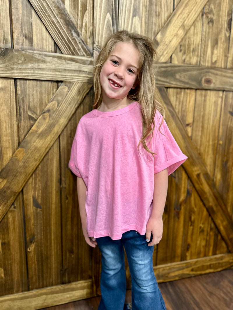 Girls Pink Dolman Top