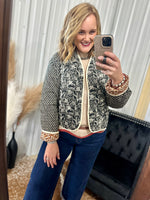 Quilted Mixed Print Jacket