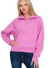 Half Zip Kangaroo Pocket Sweatshirt