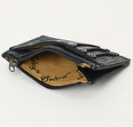 Tooled Leather Card Holder - Black