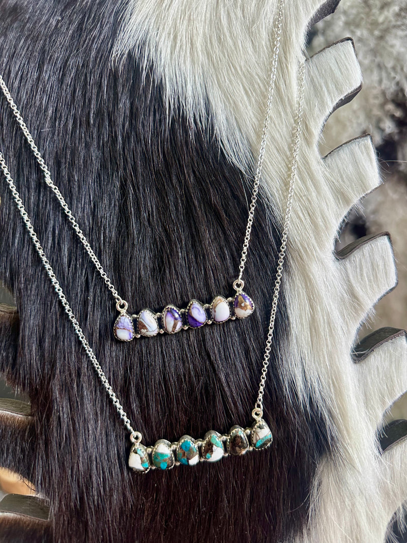 6 Stone Bar Necklace