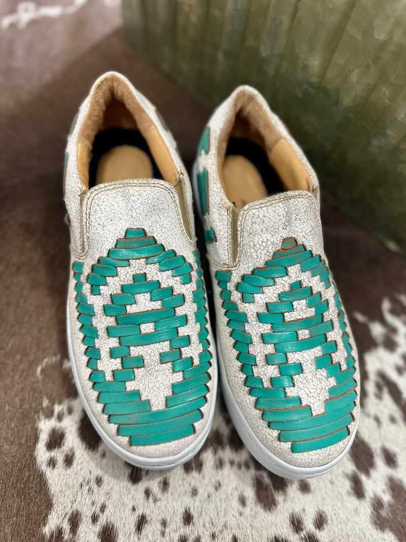 Turquoise Stitched Shoes