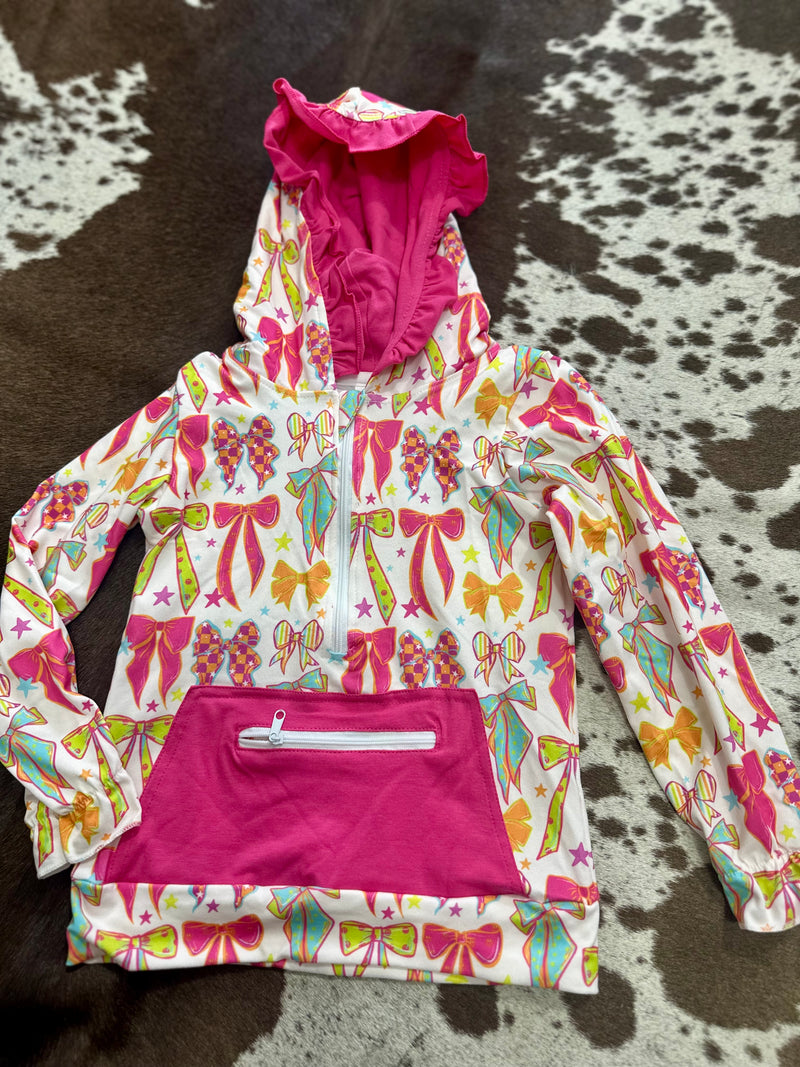Girls Bow Hooded Pullover