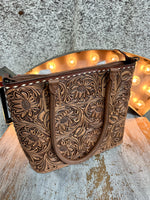 Brown Tooled Leather Purse