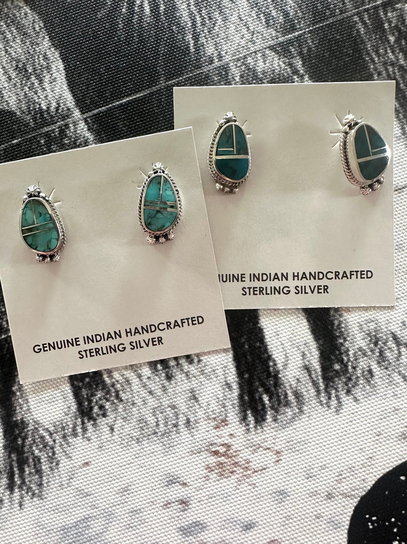 Kingman Inlay Stone Earrings