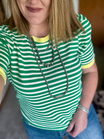 Striped Top - Green/Yellow