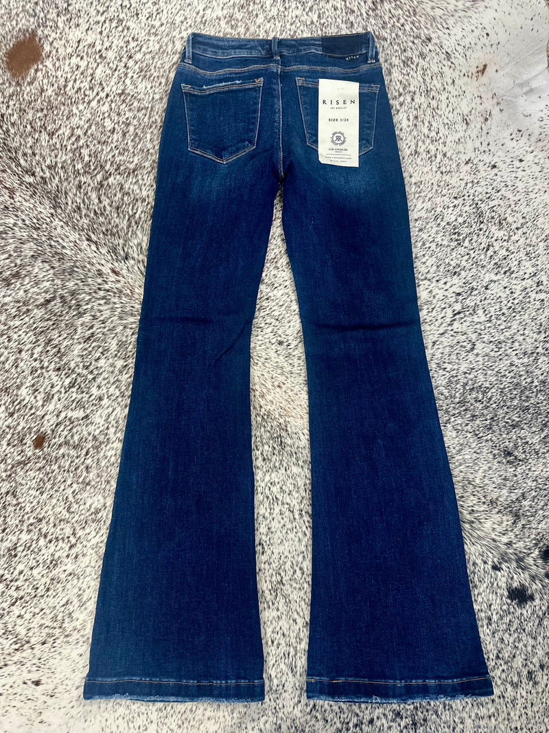 Risen Low Rise Flare Jeans