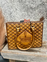Boot Stitch Brown Leather Tote